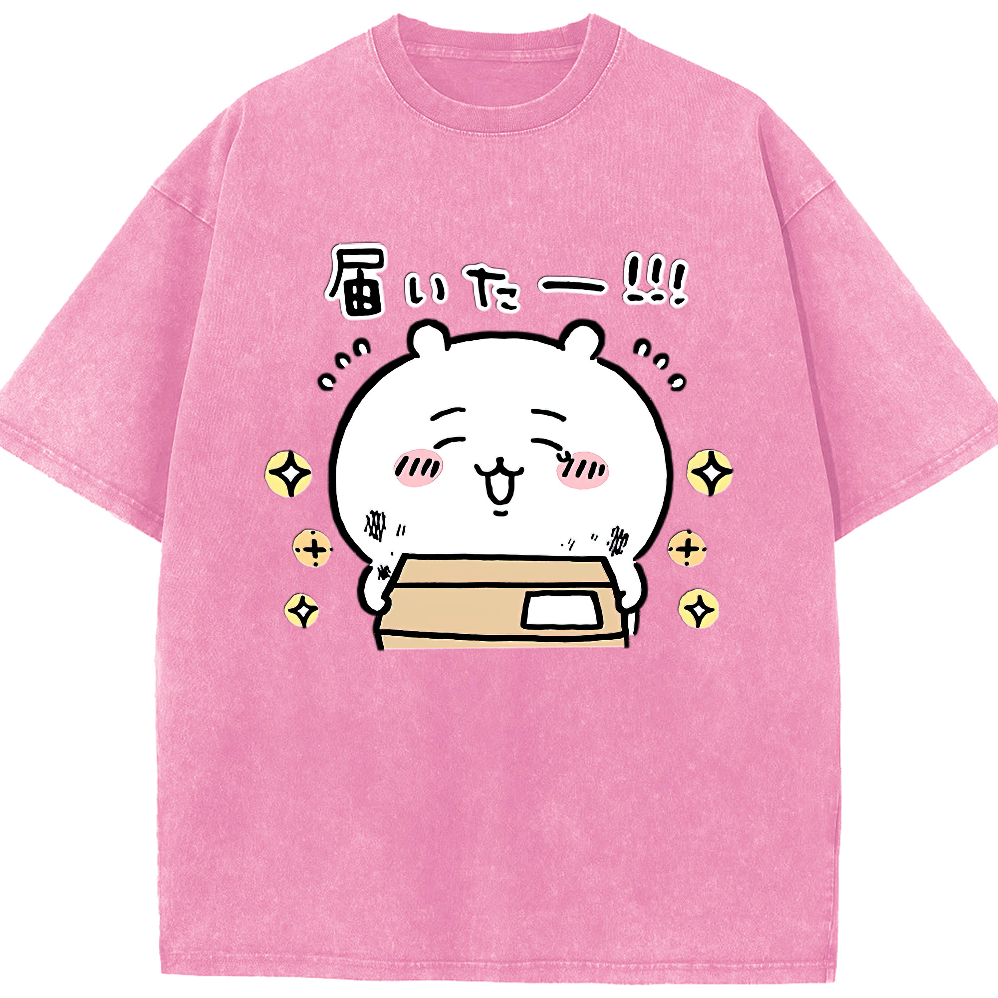 （画像用） ちいかわ ちいかわ Chii-kawa chiikawa 綿100% ヴィンテージ風 半袖Tシャツ（フロントプリント）